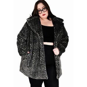 FOXBLOOD Charli gray leopard faux fur
